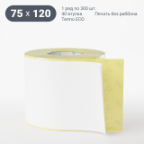 Термоэтикетка ЭКО 75х120 (рядов 1 по 300 шт) в рулоне, втулка 40 мм (к) IQ code