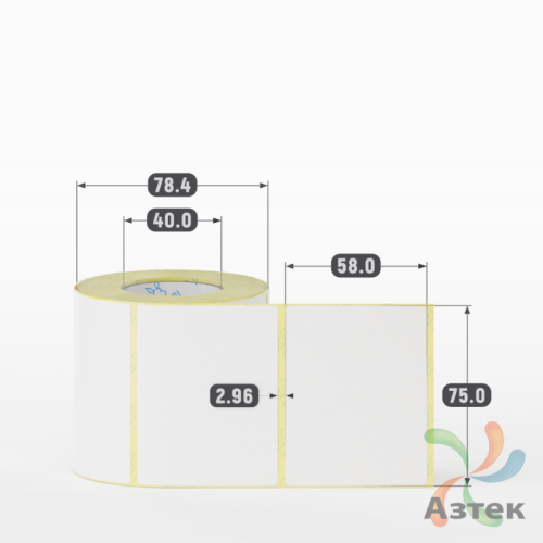 Термоэтикетка ЭКО 75х58 (рядов 1 по 400 шт)  в рулоне, втулка 40 мм (к) IQ code