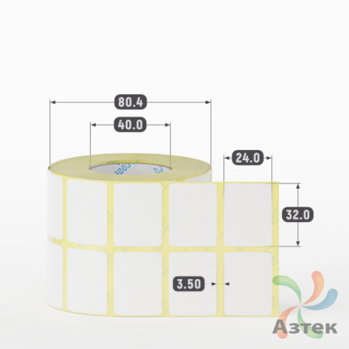 Термоэтикетка ЭКО 32х24 (рядов 2 по 1 000 шт)  в рулоне, втулка 40 мм (к) IQ code