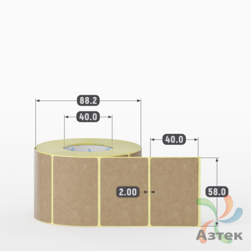Этикетка самоклеящаяся 58х40 (рядов 1 по 700 шт) Крафт в рулоне, втулка 40 мм (к) IQ code