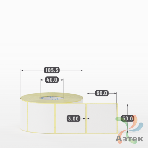 Термоэтикетка ЭКО 50х50 (рядов 1 по 1 000 шт)  в рулоне, втулка 40 мм (к) IQ code