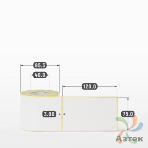 Термоэтикетка ЭКО 75х120 (рядов 1 по 250 шт)  в рулоне, втулка 40 мм (к) IQ code