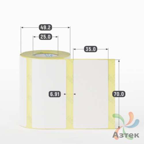 Термоэтикетка ЭКО 70х35 (рядов 1 по 250 шт)  в рулоне, втулка 25 мм (к) IQ code
