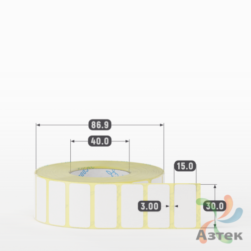 Термоэтикетка ЭКО 30х15 (рядов 1 по 2 000 шт)  в рулоне, втулка 40 мм (к) IQ code