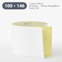 Термоэтикетка ТОП 100х146 (рядов 1 по 500 шт)  в рулоне, втулка 40 мм (к) IQ code