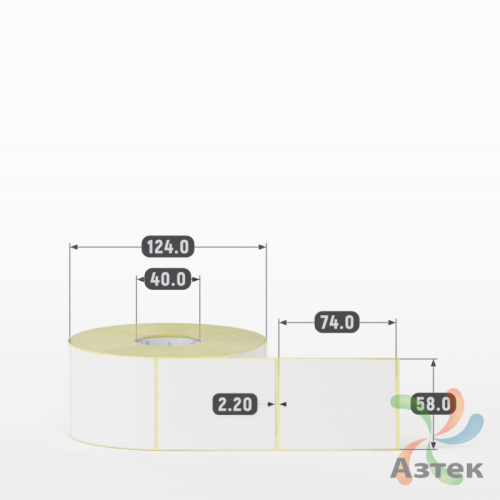 Термоэтикетка ЭКО 58х74 (рядов 1 по 1 000 шт)  в рулоне, втулка 40 мм (к) IQ code