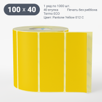 Этикетка 100х40/Termo ECO/рядов 1 по 1 000/40 мм (к)/Желтый Pantone Yellow 012 C 