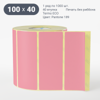 Этикетка 100х40/Termo ECO/рядов 1 по 1 000/40 мм (к)/ Pantone 189 