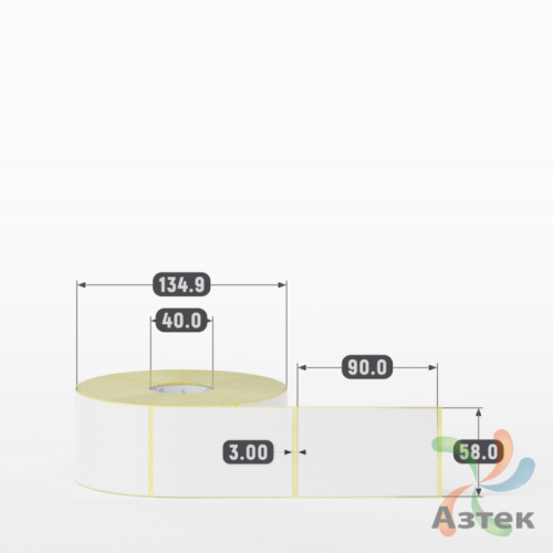 Термоэтикетка ЭКО 58х90 (рядов 1 по 1 000 шт)  в рулоне, втулка 40 мм (к) IQ code