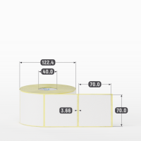 Термоэтикетка ТОП 70х70 (рядов 1 по 1 000 шт) в рулоне, втулка 40 мм (к) IQ code