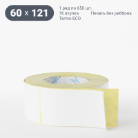 Термоэтикетка ЭКО 60х121 (рядов 1 по 650 шт)  в рулоне, втулка 76 мм (к) IQ code