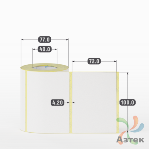 Термоэтикетка ТОП 100х72 (рядов 1 по 300 шт)  в рулоне, втулка 40 мм (к) IQ code