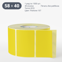 Этикетка 58х40/Termo ECO/1 000/40 мм (к)/1/ Pantone 107 