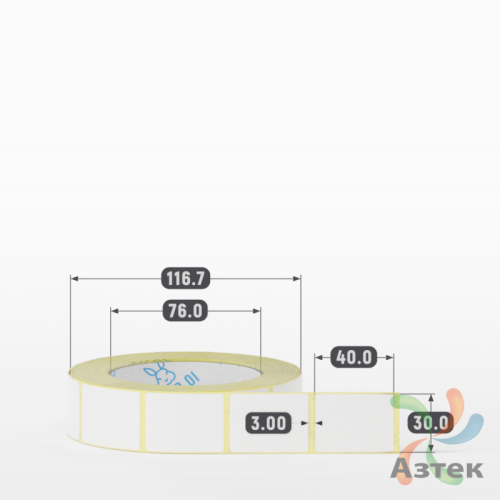 Термоэтикетка ЭКО 30х40 (рядов 1 по 1 000 шт)  в рулоне, втулка 76 мм (к) IQ code