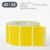 Этикетка 43х25/Termo ECO/1 000/40 мм (к)/1/ Pantone Yellow C 