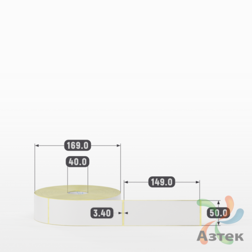 Термотрансферная этикетка 50х149 (рядов 1 по 1 000 шт) Полуглянец в рулоне, втулка 40 мм (к) IQ code