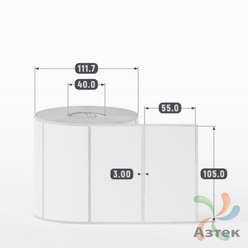 Этикетка самоклеящаяся 105х55 (рядов 1 по 1 000 шт) Transfer Vellum в рулоне, втулка 40 мм (к) IQ code 