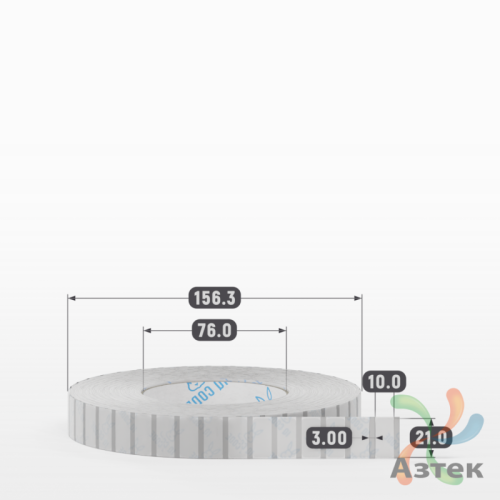 Этикетка самоклеящаяся с печатью 21х10 (рядов 1 по 10 000 шт) Прозрачный полипропилен в рулоне, втулка 76 мм (к) IQ code + Черная метка