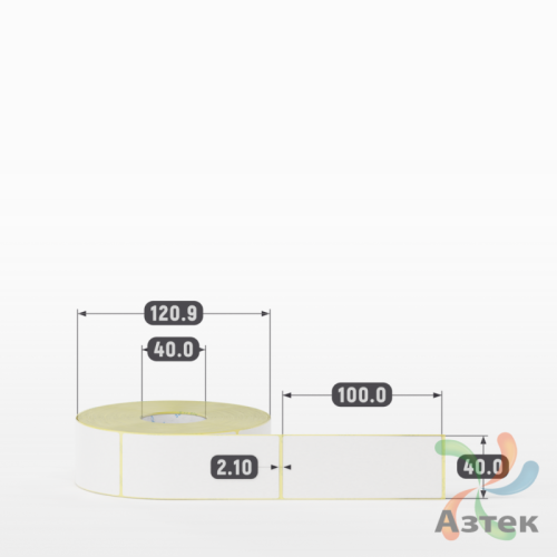Термоэтикетка ЭКО 40х100 (рядов 1 по 700 шт)  в рулоне, втулка 40 мм (к) IQ code