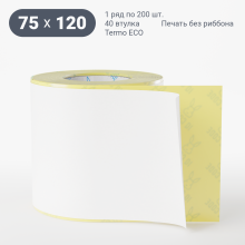 Термоэтикетка ЭКО 75х120 (рядов 1 по 200 шт)  в рулоне, втулка 40 мм (к) IQ code