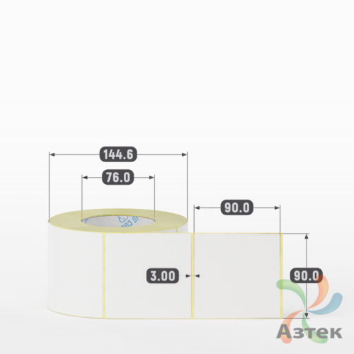 Термоэтикетка ЭКО 90х90 (рядов 1 по 900 шт)  в рулоне, втулка 76 мм (к) IQ code