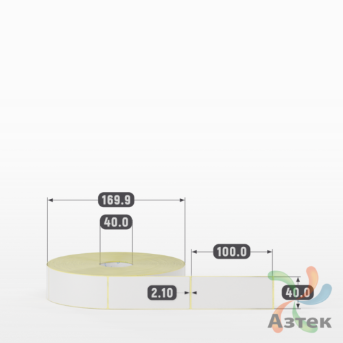 Термотрансферная этикетка 40х100 (рядов 1 по 1 500 шт) Полуглянец в рулоне, втулка 40 мм (к) IQ code