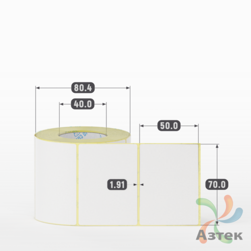 Термоэтикетка ЭКО 70х50 (рядов 1 по 500 шт)  в рулоне, втулка 40 мм (к) IQ code