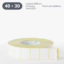 Термоэтикетка ЭКО 40х30 (рядов 1 по 4 000 шт)  в рулоне, втулка 76 мм (к) IQ code