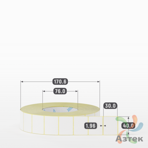 Термоэтикетка ЭКО 40х30 (рядов 1 по 4 000 шт)  в рулоне, втулка 76 мм (к) IQ code