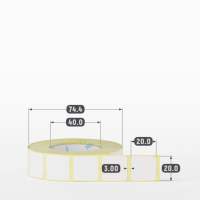 Термоэтикетка ЭКО 20х20 (рядов 1 по 1 000 шт) в рулоне, втулка 40 мм (к) IQ code