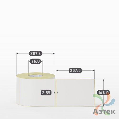 Термотрансферная этикетка 148х207 (рядов 1 по 1 000 шт) Полуглянец в рулоне, втулка 76 мм (к) IQ code