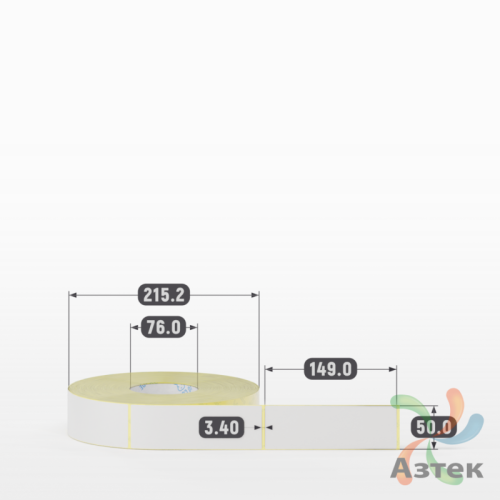 Термотрансферная этикетка 50х149 (рядов 1 по 1 500 шт) Полуглянец в рулоне, втулка 76 мм (к) IQ code