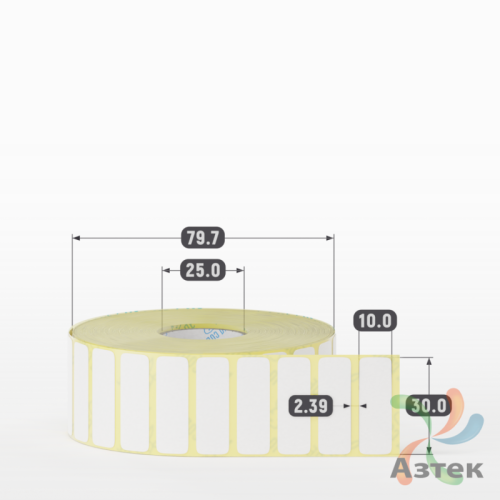 Термоэтикетка ЭКО 30х10 (рядов 1 по 3 000 шт)  в рулоне, втулка 25 мм (к) IQ code