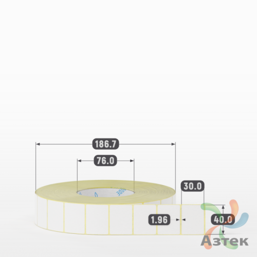 Термоэтикетка ЭКО 40х30 (рядов 1 по 5 000 шт)  в рулоне, втулка 76 мм (к) IQ code