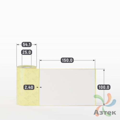 Термоэтикетка ЭКО 100х150 (рядов 1 по 80 шт)  в рулоне, втулка 25 мм (к) IQ code