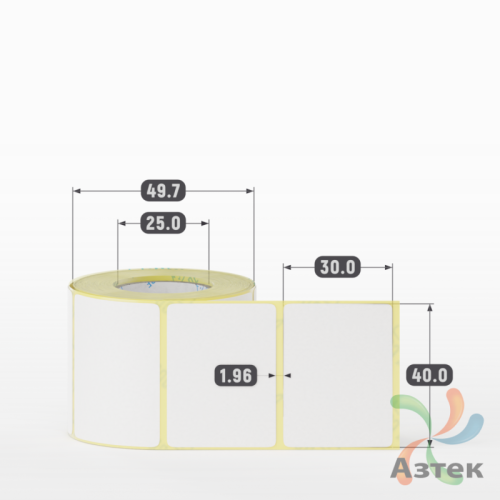 Термоэтикетка ЭКО 40х30 (рядов 1 по 300 шт)  в рулоне, втулка 25 мм (к) IQ code