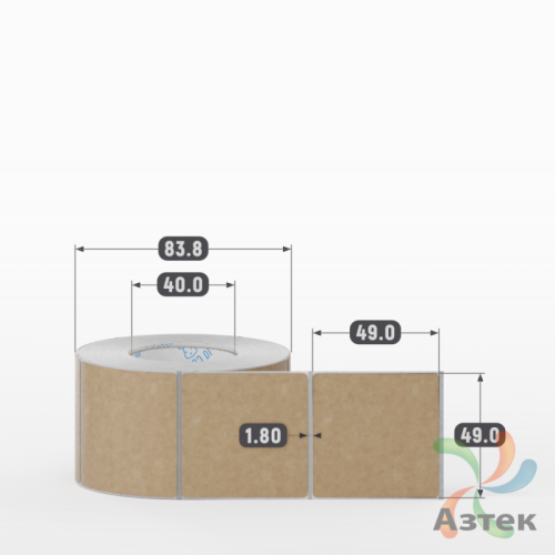 Этикетка самоклеящаяся с печатью 49х49 (рядов 1 по 500 шт) Крафт в рулоне, втулка 40 мм (к) IQ code + Черная метка