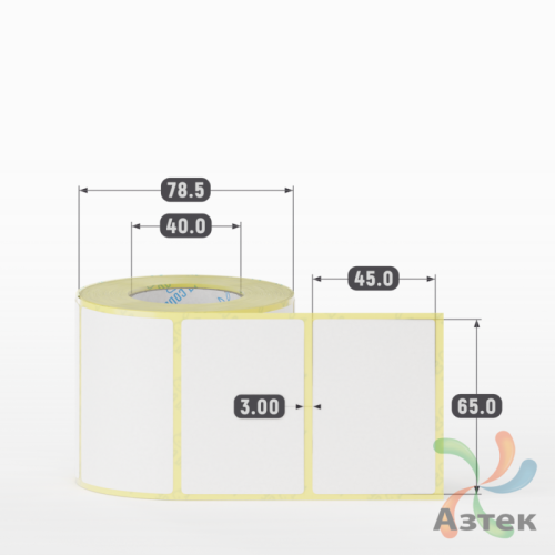 Термоэтикетка ТОП 65х45 (рядов 1 по 500 шт)  в рулоне, втулка 40 мм (к) IQ code