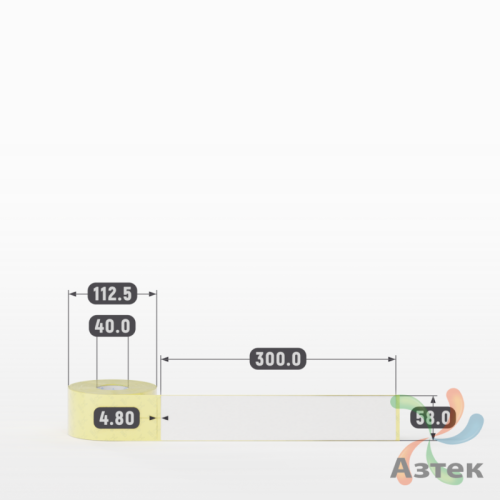 Термоэтикетка ЭКО 58х300 (рядов 1 по 200 шт)  в рулоне, втулка 40 мм (к) IQ code