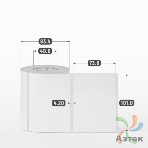 Этикетка самоклеящаяся 101х73 (рядов 1 по 400 шт) Полипропилен белый в рулоне, втулка 40 мм (к) IQ code 	