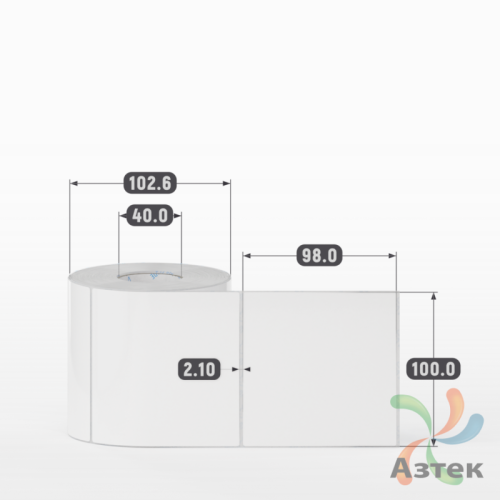 Этикетка самоклеящаяся 100х98 (рядов 1 по 500 шт) Полипропилен белый в рулоне, втулка 40 мм (к) IQ code 	