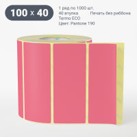 Этикетка 100х40/Termo ECO/рядов 1 по 1 000/40 мм (к)/ Pantone 190 