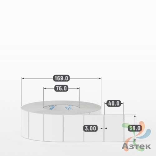Этикетка самоклеящаяся 58х40 (рядов 1 по 3 000 шт) Transfer Vellum в рулоне, втулка 76 мм (к) IQ code 