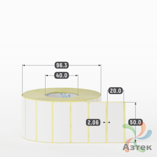 Термоэтикетка ЭКО 50х20 (рядов 1 по 2 000 шт)  в рулоне, втулка 40 мм (к) IQ code