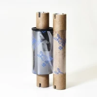 Красящая лента (риббон) 57 мм. х 74 м. Wax HW120A+ Out Черный, втулка 0.5 дюйма (110мм ширина) IQ Code