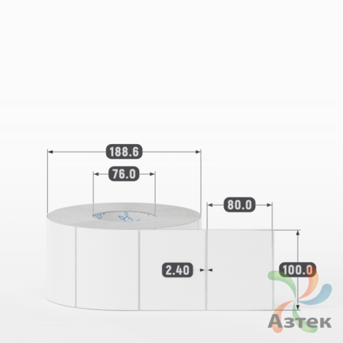 Этикетка самоклеящаяся 100х80 (рядов 1 по 2 000 шт) Transfer Vellum в рулоне, втулка 76 мм (к) IQ code 