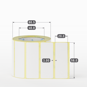 Термоэтикетка ЭКО 58х20 (рядов 1 по 500 шт) в рулоне, втулка 40 мм (к) IQ code