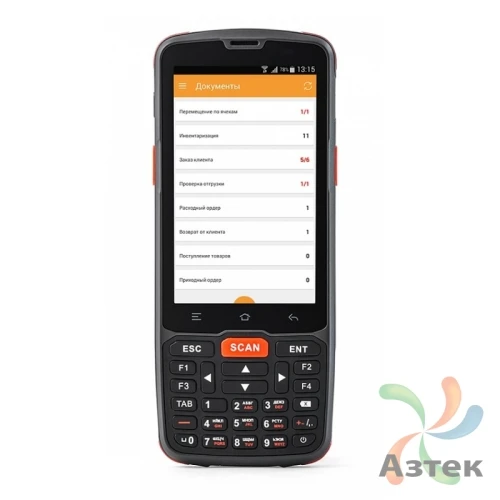 Терминал сбора данных Атол Smart.Slim базовый 2D 2D E3 темный 8 Гб, 24 кл., Android, Bluetooth, WiFi, БП, блок питания