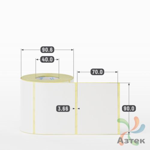 Термоэтикетка ЭКО 90х70 (рядов 1 по 500 шт)  в рулоне, втулка 40 мм (к) IQ code