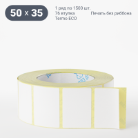 Термоэтикетка ЭКО 50х35 (рядов 1 по 1 500 шт)  в рулоне, втулка 76 мм (к) IQ code